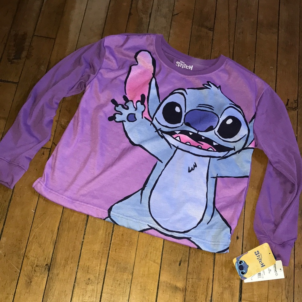 Disney Purple Lilo & Stitch Long-Sleeve‎ Tee